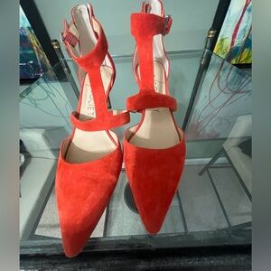 Women's Sole Society Orange Suede Heels - Size 8.5